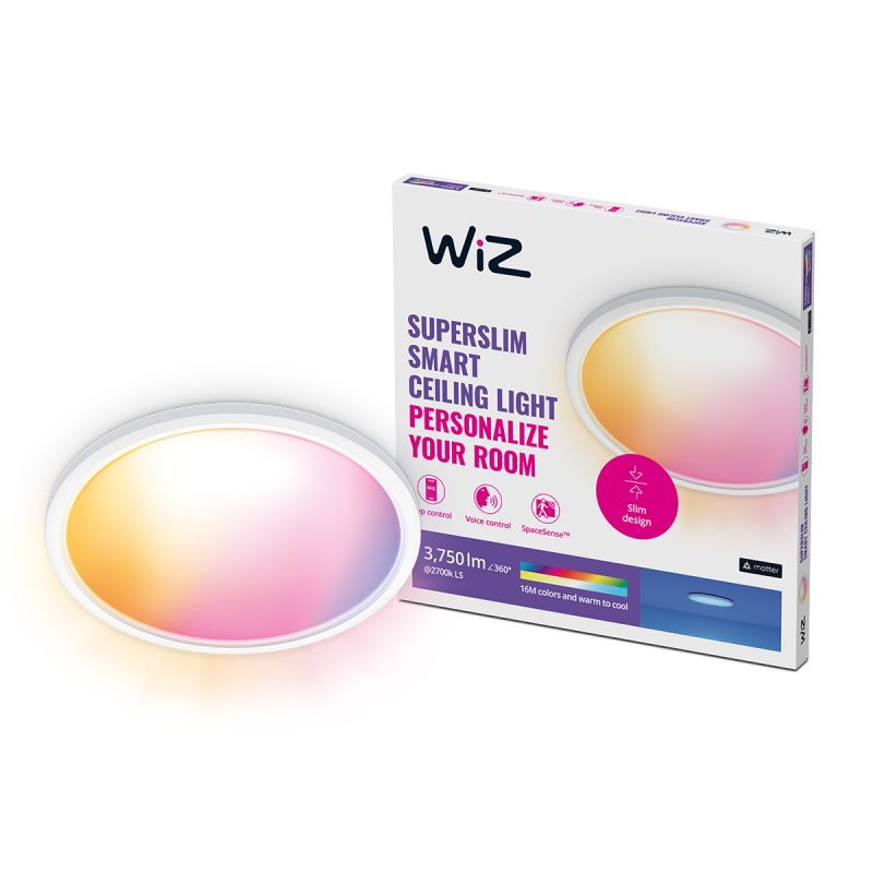 Wiz Color Superslim Led Loftlampe ø545 Rund Hvid 32w