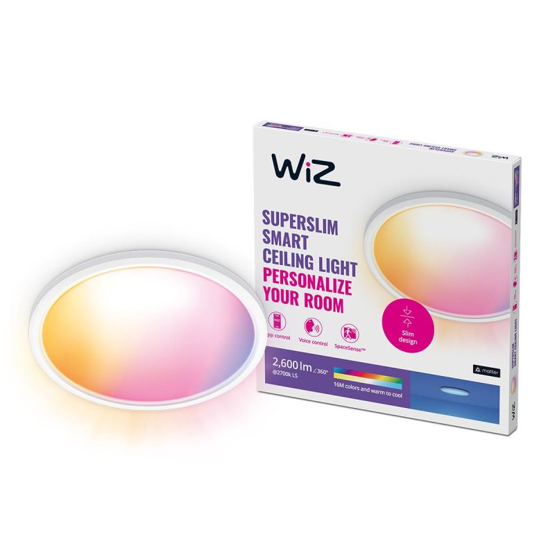 Wiz Color Superslim Led Loftlampe ø423 Rund Hvid 22w