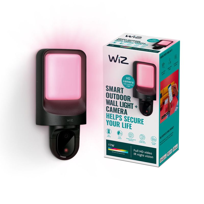 Wiz Color Udendørs Væglampe Med Kamera
