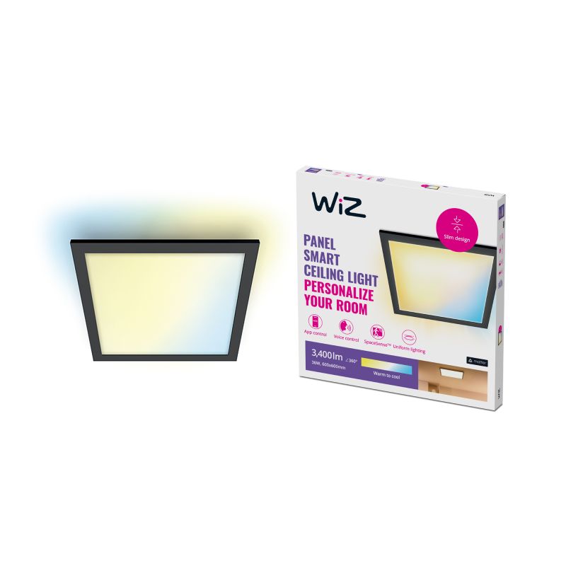 Wiz Panel Ceiling Sq 36w Black 27-65k Tw