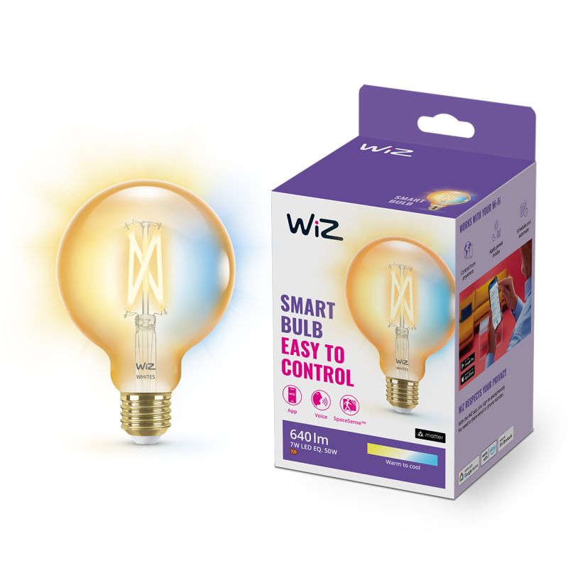 Wiz Tunable White Filament Globepære G95 E27 Guld 50w