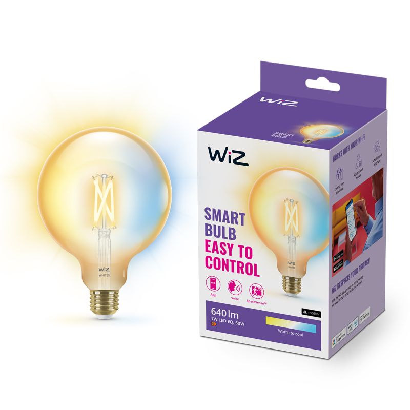 Wiz Tunable White Filament Stor Globepære G125 E27 Guld 50w