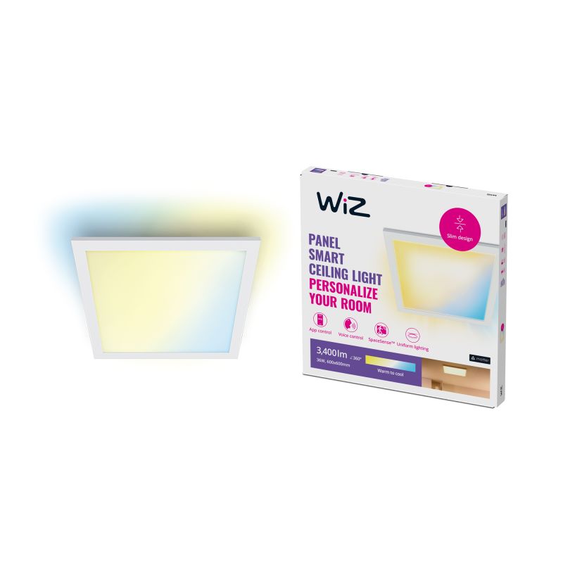 Wiz Tunable White Led Loftpanel Hvid 60x60 Cm 36w