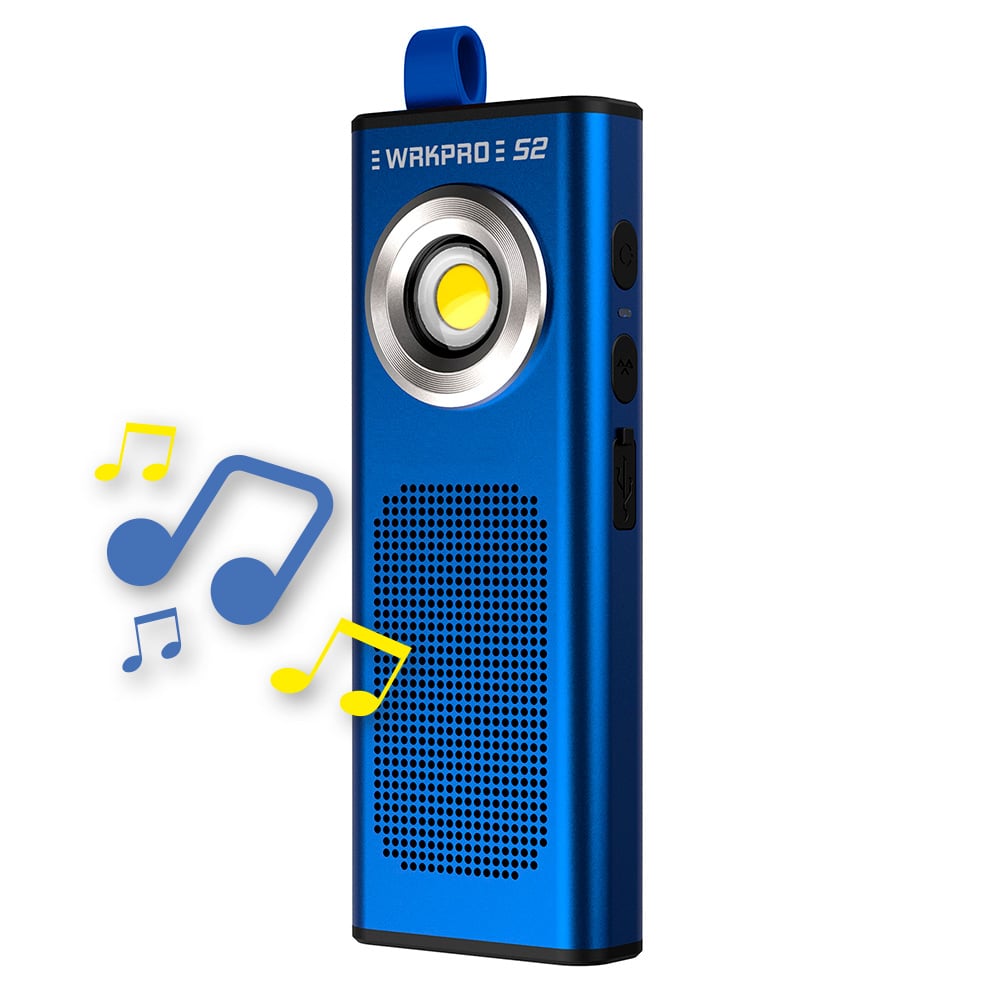 Wrkpro Arbejdslampe  Quot S2 Quot  Cob Led Med Genopladeligt Batteri Og 5w Bluetooth Højtaler