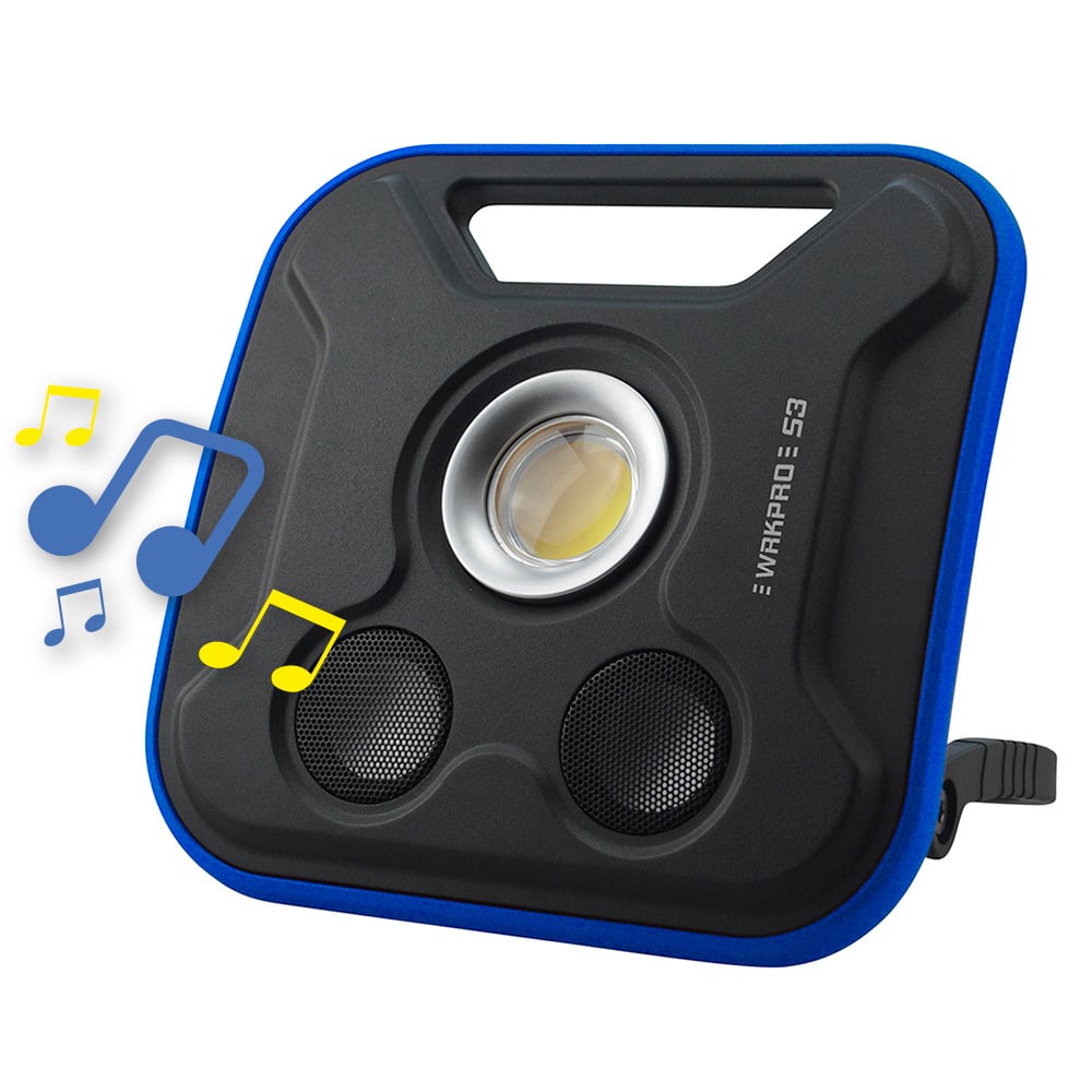 Wrkpro Arbejdslampe  Quot S3 Quot  20w Cob Med Genopladeligt Batteri Og 5w Bluetooth Højtaler