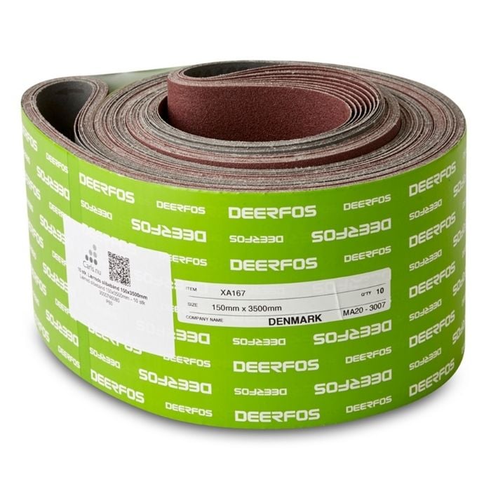 150x3500mm 10 Stk  Lærreds Slibebånd  Korn P40