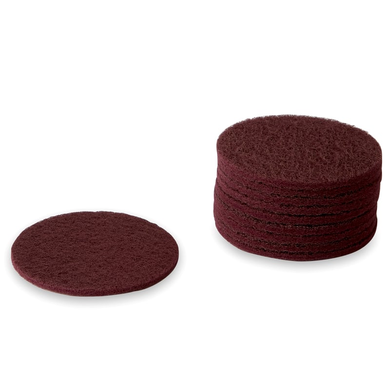 ø150mm Non-woven Scotch-brite Sliberondeller Farver Rød 320